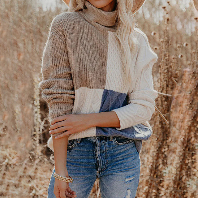 Large maglione with contrasting color