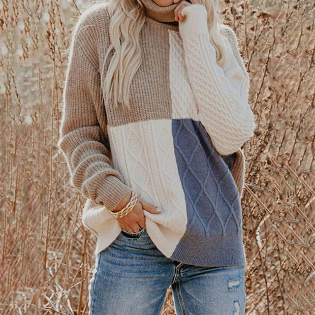 Large maglione with contrasting color