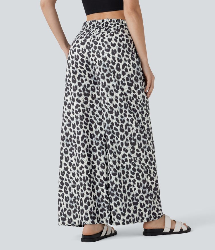 ColaComfort™ - Casual pants with high vitality, side pockets, drawstring and leopard print