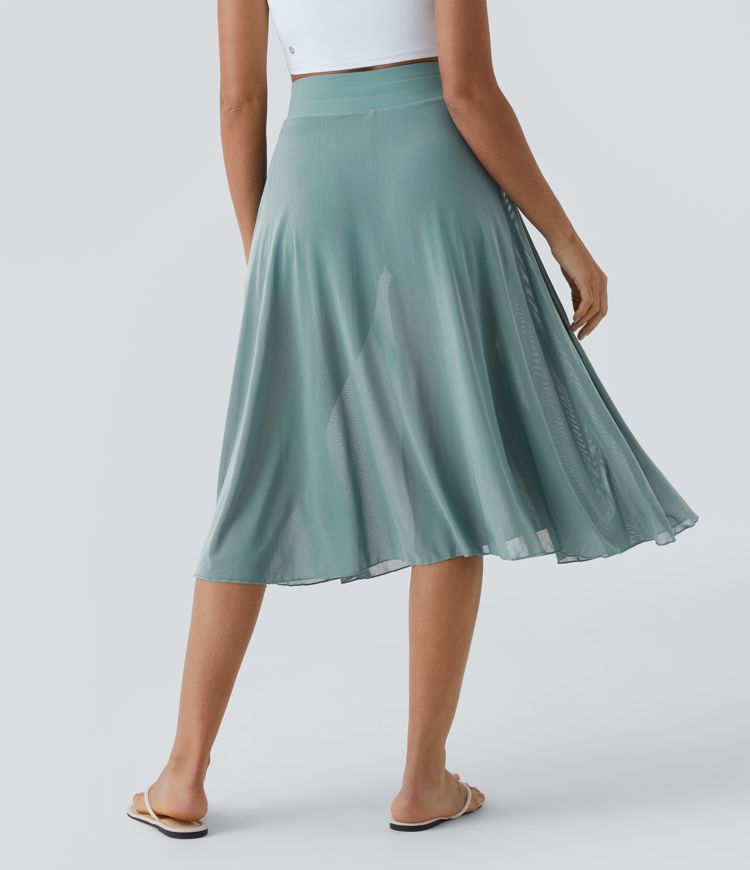 ColaGonna™ - Gonna midi and trousers 2 in 1 in tulle with high vitality, drawstring, contrasting back and side pockets