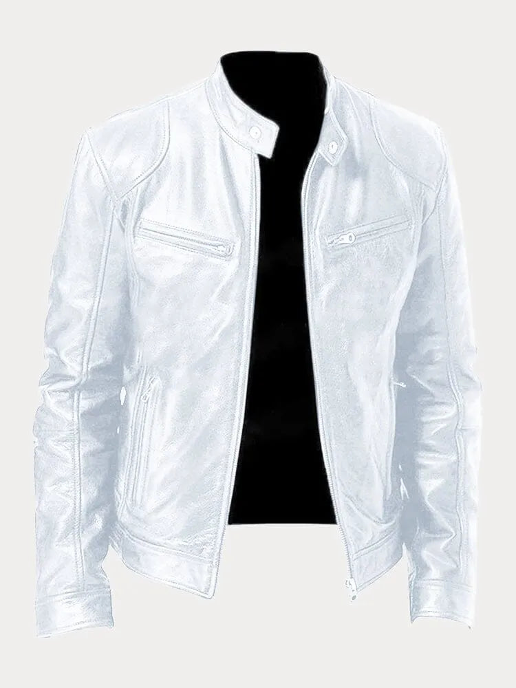 Giacca di pelle casual da uomo